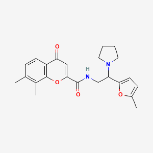 7,8-dimethyl-N-[2-(5-methylfuran-2-yl)-2-(pyrrolidin-1-yl)ethyl]-4-oxo-4H-chromene-2-carboxamide