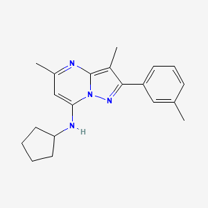 N-cyclopentyl-3,5-dimethyl-2-(3-methylphenyl)pyrazolo[1,5-a]pyrimidin-7-amine