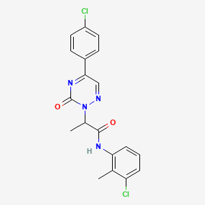 molecular formula C19H16Cl2N4O2 B11314080 N-(3-chloro-2-methylphenyl)-2-[5-(4-chlorophenyl)-3-oxo-1,2,4-triazin-2(3H)-yl]propanamide 