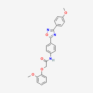 2-(2-methoxyphenoxy)-N-{4-[3-(4-methoxyphenyl)-1,2,4-oxadiazol-5-yl]phenyl}acetamide