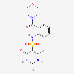 molecular formula C16H18N4O6S B11314101 2-hydroxy-4-methyl-N-[2-(morpholin-4-ylcarbonyl)phenyl]-6-oxo-1,6-dihydropyrimidine-5-sulfonamide 