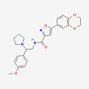 5-(2,3-dihydro-1,4-benzodioxin-6-yl)-N-[2-(4-methoxyphenyl)-2-(pyrrolidin-1-yl)ethyl]-1,2-oxazole-3-carboxamide