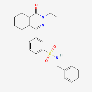 molecular formula C24H27N3O3S B11314132 N-benzyl-5-(3-ethyl-4-oxo-3,4,5,6,7,8-hexahydrophthalazin-1-yl)-2-methylbenzenesulfonamide 