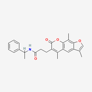 N-(1-Phenylethyl)-3-{3,5,9-trimethyl-7-oxo-7H-furo[3,2-G]chromen-6-YL}propanamide