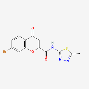 molecular formula C13H8BrN3O3S B11314160 7-bromo-N-(5-methyl-1,3,4-thiadiazol-2-yl)-4-oxo-4H-chromene-2-carboxamide 