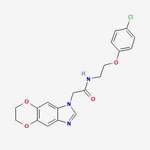 N-[2-(4-chlorophenoxy)ethyl]-2-(6,7-dihydro-1H-[1,4]dioxino[2,3-f]benzimidazol-1-yl)acetamide