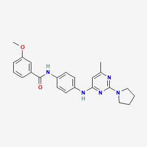 3-Methoxy-N-(4-{[6-methyl-2-(pyrrolidin-1-YL)pyrimidin-4-YL]amino}phenyl)benzamide