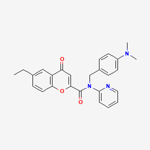 N-[4-(dimethylamino)benzyl]-6-ethyl-4-oxo-N-(pyridin-2-yl)-4H-chromene-2-carboxamide