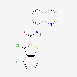 molecular formula C18H10Cl2N2OS B11314205 3,4-dichloro-N-(quinolin-8-yl)-1-benzothiophene-2-carboxamide 