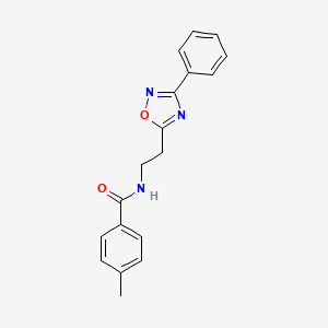 4-methyl-N-[2-(3-phenyl-1,2,4-oxadiazol-5-yl)ethyl]benzamide