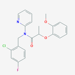 N-(2-chloro-4-fluorobenzyl)-2-(2-methoxyphenoxy)-N-(pyridin-2-yl)propanamide