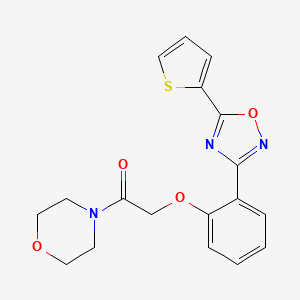 molecular formula C18H17N3O4S B11314233 1-(Morpholin-4-yl)-2-{2-[5-(thiophen-2-yl)-1,2,4-oxadiazol-3-yl]phenoxy}ethanone 