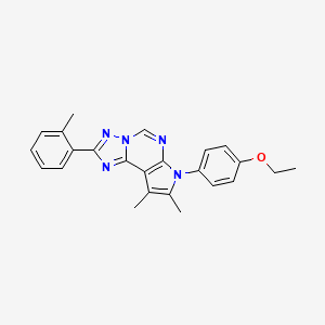 molecular formula C24H23N5O B11314243 4-[8,9-Dimethyl-2-(2-methylphenyl)-7H-pyrrolo[3,2-E][1,2,4]triazolo[1,5-C]pyrimidin-7-YL]phenyl ethyl ether 