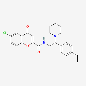 6-chloro-N-[2-(4-ethylphenyl)-2-(piperidin-1-yl)ethyl]-4-oxo-4H-chromene-2-carboxamide