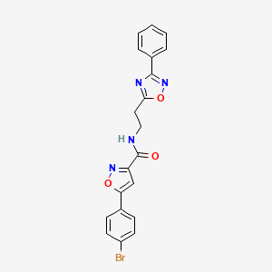 molecular formula C20H15BrN4O3 B11314273 5-(4-bromophenyl)-N-[2-(3-phenyl-1,2,4-oxadiazol-5-yl)ethyl]-1,2-oxazole-3-carboxamide 