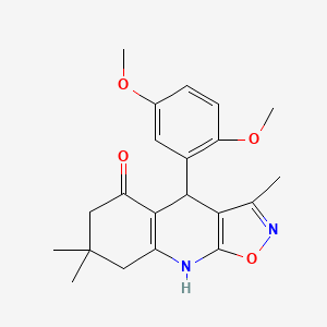 molecular formula C21H24N2O4 B11314275 4-(2,5-Dimethoxyphenyl)-3,7,7-trimethyl-4,6,7,8-tetrahydro[1,2]oxazolo[5,4-b]quinolin-5-ol 