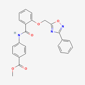 molecular formula C24H19N3O5 B11314276 Methyl 4-[({2-[(3-phenyl-1,2,4-oxadiazol-5-yl)methoxy]phenyl}carbonyl)amino]benzoate 