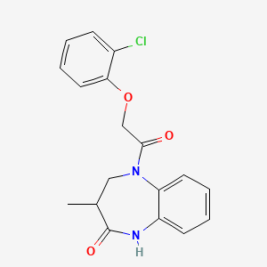 molecular formula C18H17ClN2O3 B11314287 5-[(2-chlorophenoxy)acetyl]-3-methyl-1,3,4,5-tetrahydro-2H-1,5-benzodiazepin-2-one 