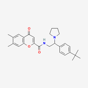 N-[2-(4-tert-butylphenyl)-2-(pyrrolidin-1-yl)ethyl]-6,7-dimethyl-4-oxo-4H-chromene-2-carboxamide