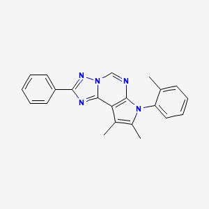 molecular formula C22H19N5 B11314298 8,9-dimethyl-7-(2-methylphenyl)-2-phenyl-7H-pyrrolo[3,2-e][1,2,4]triazolo[1,5-c]pyrimidine 