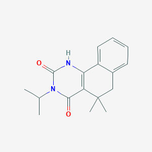 molecular formula C17H20N2O2 B11314304 5,5-dimethyl-3-(propan-2-yl)-5,6-dihydrobenzo[h]quinazoline-2,4(1H,3H)-dione 