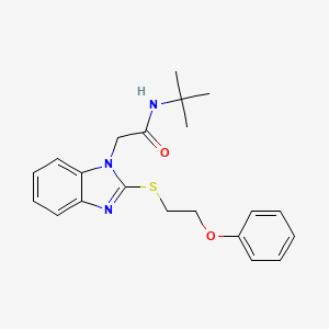 molecular formula C21H25N3O2S B11314331 N-tert-butyl-2-{2-[(2-phenoxyethyl)sulfanyl]-1H-benzimidazol-1-yl}acetamide 