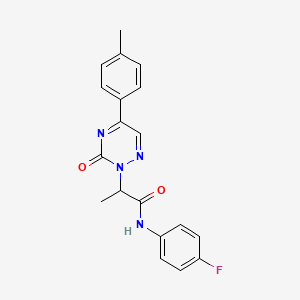 molecular formula C19H17FN4O2 B11314338 N-(4-fluorophenyl)-2-[5-(4-methylphenyl)-3-oxo-1,2,4-triazin-2(3H)-yl]propanamide 