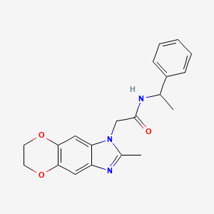 2-(2-methyl-6,7-dihydro-1H-[1,4]dioxino[2,3-f]benzimidazol-1-yl)-N-(1-phenylethyl)acetamide