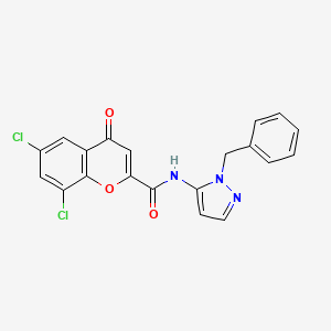 N-(1-benzyl-1H-pyrazol-5-yl)-6,8-dichloro-4-oxo-4H-chromene-2-carboxamide