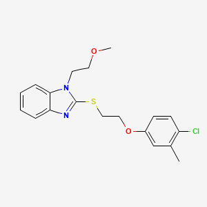 molecular formula C19H21ClN2O2S B11314371 2-{[2-(4-chloro-3-methylphenoxy)ethyl]sulfanyl}-1-(2-methoxyethyl)-1H-benzimidazole 