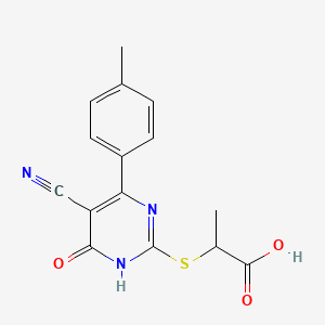 2-[[5-cyano-6-(4-methylphenyl)-4-oxo-1H-pyrimidin-2-yl]sulfanyl]propanoic acid