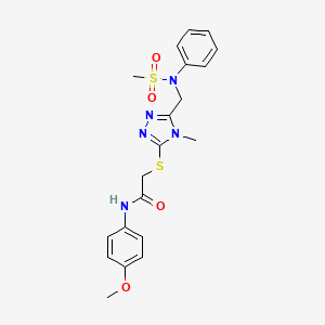 molecular formula C20H23N5O4S2 B11314426 N-(4-methoxyphenyl)-2-[(4-methyl-5-{[(methylsulfonyl)(phenyl)amino]methyl}-4H-1,2,4-triazol-3-yl)sulfanyl]acetamide 