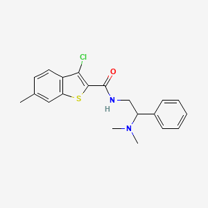 molecular formula C20H21ClN2OS B11314437 3-chloro-N-[2-(dimethylamino)-2-phenylethyl]-6-methyl-1-benzothiophene-2-carboxamide 