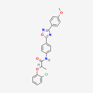 molecular formula C24H20ClN3O4 B11314457 2-(2-chlorophenoxy)-N-{4-[3-(4-methoxyphenyl)-1,2,4-oxadiazol-5-yl]phenyl}propanamide 