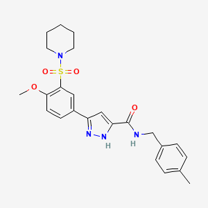 5-[4-methoxy-3-(piperidin-1-ylsulfonyl)phenyl]-N-(4-methylbenzyl)-1H-pyrazole-3-carboxamide