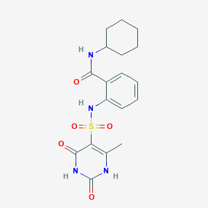 N-cyclohexyl-2-{[(2-hydroxy-4-methyl-6-oxo-1,6-dihydropyrimidin-5-yl)sulfonyl]amino}benzamide