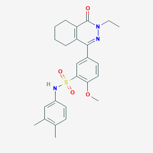 molecular formula C25H29N3O4S B11314529 N-(3,4-dimethylphenyl)-5-(3-ethyl-4-oxo-3,4,5,6,7,8-hexahydrophthalazin-1-yl)-2-methoxybenzenesulfonamide 