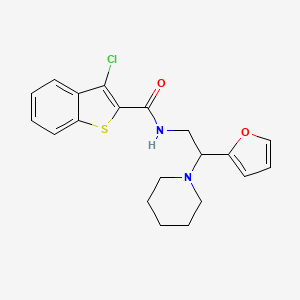 molecular formula C20H21ClN2O2S B11314558 3-chloro-N-[2-(furan-2-yl)-2-(piperidin-1-yl)ethyl]-1-benzothiophene-2-carboxamide 