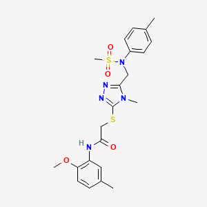 N-(2-methoxy-5-methylphenyl)-2-[(4-methyl-5-{[(4-methylphenyl)(methylsulfonyl)amino]methyl}-4H-1,2,4-triazol-3-yl)sulfanyl]acetamide