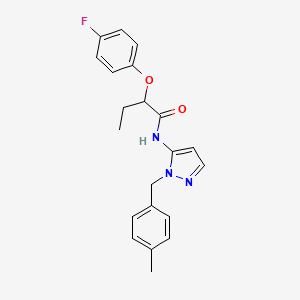 molecular formula C21H22FN3O2 B11314591 2-(4-fluorophenoxy)-N-[1-(4-methylbenzyl)-1H-pyrazol-5-yl]butanamide 