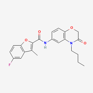 molecular formula C22H21FN2O4 B11314599 N-(4-butyl-3-oxo-3,4-dihydro-2H-1,4-benzoxazin-6-yl)-5-fluoro-3-methyl-1-benzofuran-2-carboxamide 