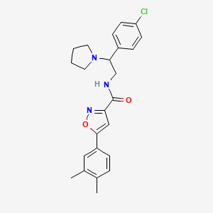 N-[2-(4-chlorophenyl)-2-(pyrrolidin-1-yl)ethyl]-5-(3,4-dimethylphenyl)-1,2-oxazole-3-carboxamide