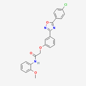 molecular formula C23H18ClN3O4 B11314623 2-{3-[5-(4-chlorophenyl)-1,2,4-oxadiazol-3-yl]phenoxy}-N-(2-methoxyphenyl)acetamide 