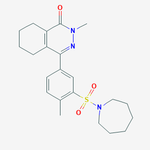 molecular formula C22H29N3O3S B11314641 4-[3-(azepan-1-ylsulfonyl)-4-methylphenyl]-2-methyl-5,6,7,8-tetrahydrophthalazin-1(2H)-one 