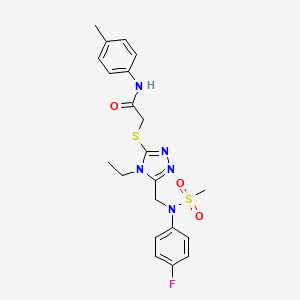 2-[(4-ethyl-5-{[(4-fluorophenyl)(methylsulfonyl)amino]methyl}-4H-1,2,4-triazol-3-yl)sulfanyl]-N-(4-methylphenyl)acetamide