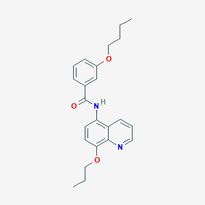 molecular formula C23H26N2O3 B11314690 3-butoxy-N-(8-propoxyquinolin-5-yl)benzamide 