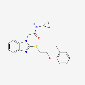 N-cyclopropyl-2-(2-{[2-(2,4-dimethylphenoxy)ethyl]sulfanyl}-1H-benzimidazol-1-yl)acetamide