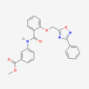 molecular formula C24H19N3O5 B11314707 Methyl 3-[({2-[(3-phenyl-1,2,4-oxadiazol-5-yl)methoxy]phenyl}carbonyl)amino]benzoate 