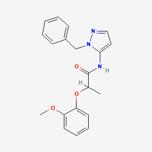 molecular formula C20H21N3O3 B11314714 N-(1-benzyl-1H-pyrazol-5-yl)-2-(2-methoxyphenoxy)propanamide 