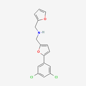 molecular formula C16H13Cl2NO2 B11314749 1-[5-(3,5-dichlorophenyl)furan-2-yl]-N-(furan-2-ylmethyl)methanamine 